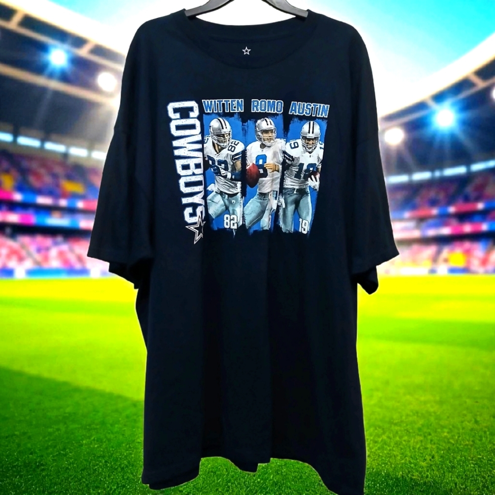 Dallas Cowboys T-shirt Mens 2XL NFL Authentic Navy Blue Witten, Romo, Austin